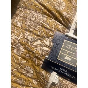 William Morris Queen sz comforter set 3 piece yellow gold floral Cherwell Honey